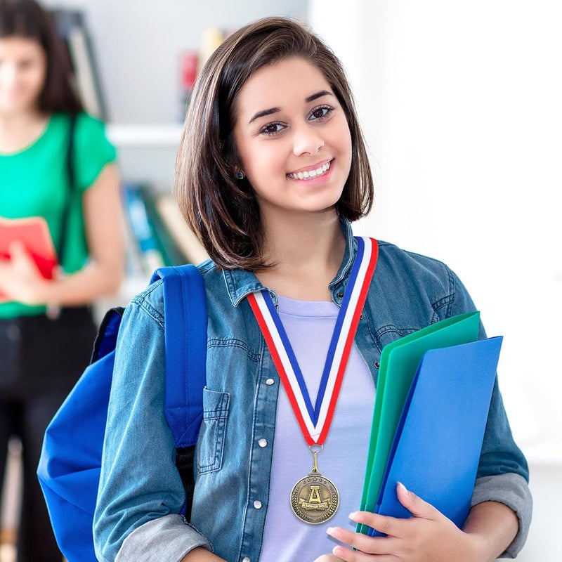 Quelay 30 Pcs 2'' Gold Medals for Awards Winner Bulk with Neck Ribbons Metal Trophy Award Prize Gift for Kids Students Adults School Graduation Participation Competitions - Image 5